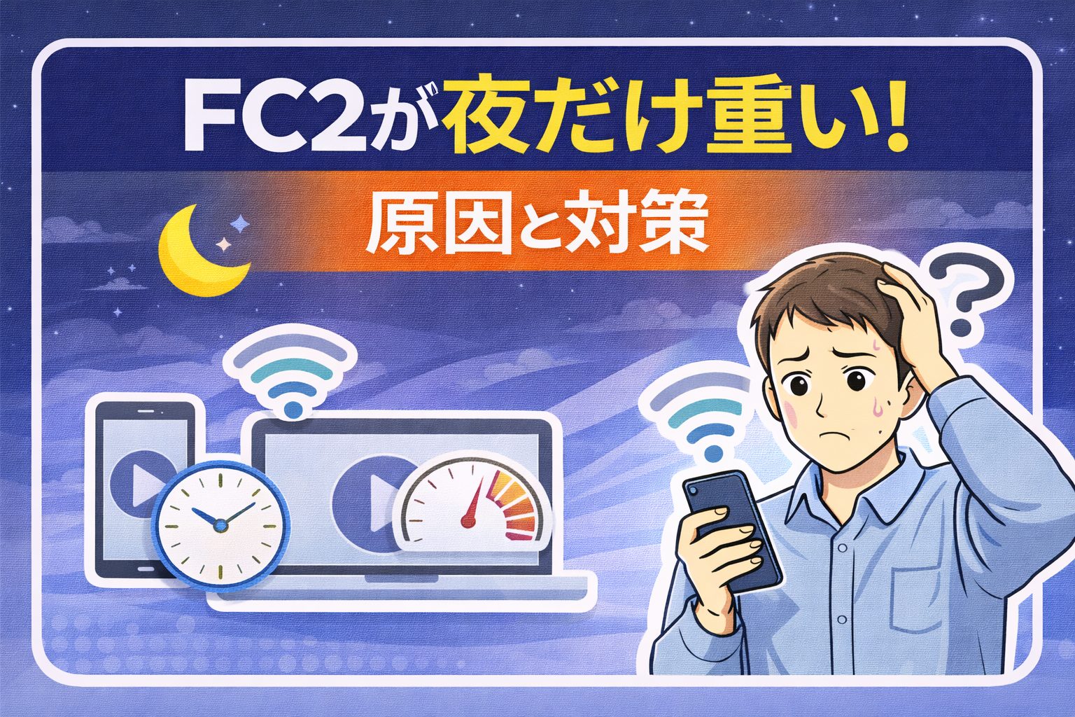 夜のFC2の遅延問題
