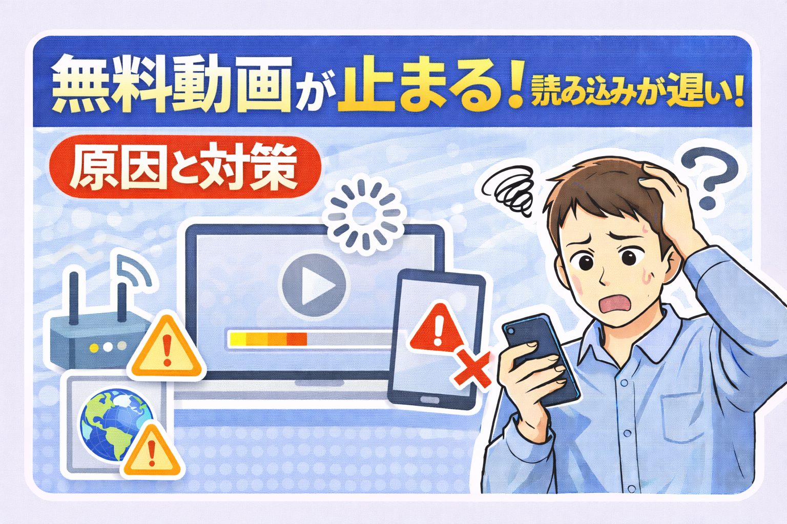 無料動画が止まる読み込みが遅い