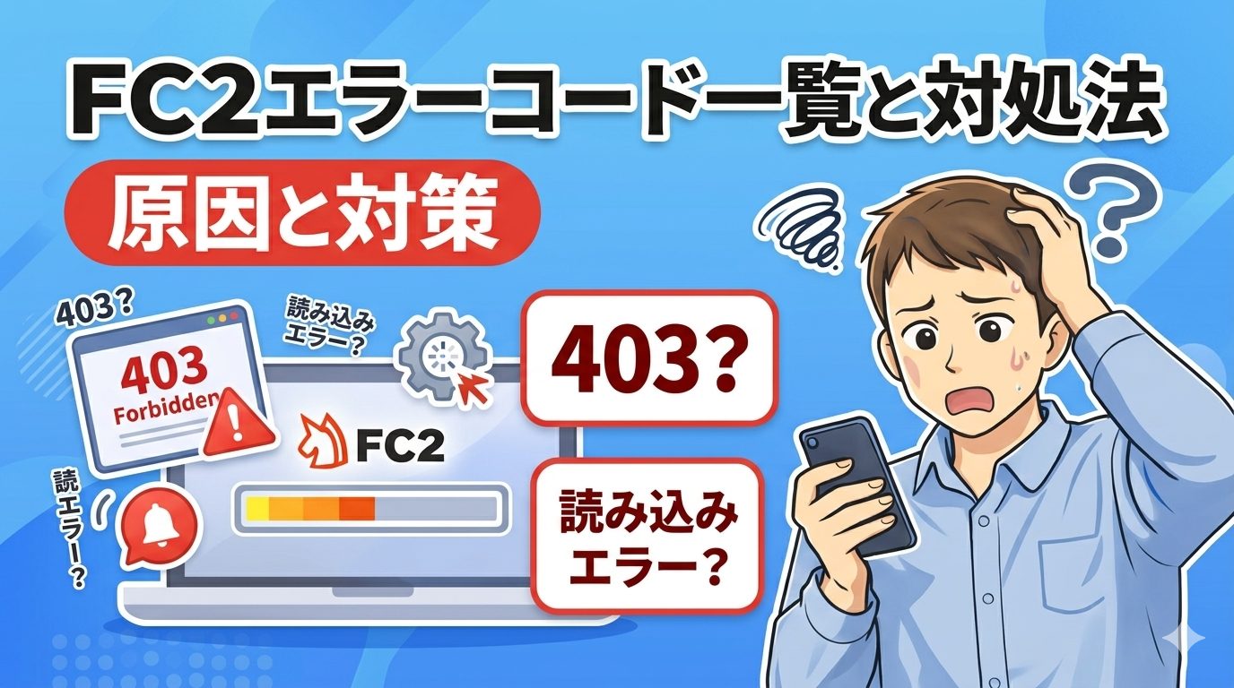 FC2エラーコード一覧と対処法。403？404？読み込みエラー？